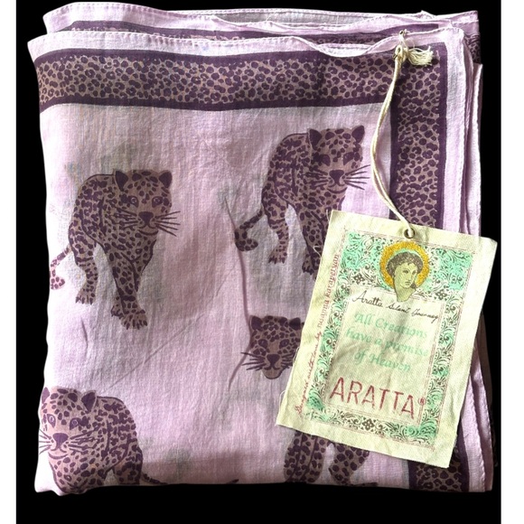 Aratta Silent Journey Cotton Cheetah Shawl NWT - Picture 2 of 5